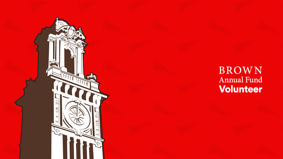 Carrie Tower graphic over a pattern of pennants.