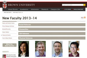Brown's new faculty