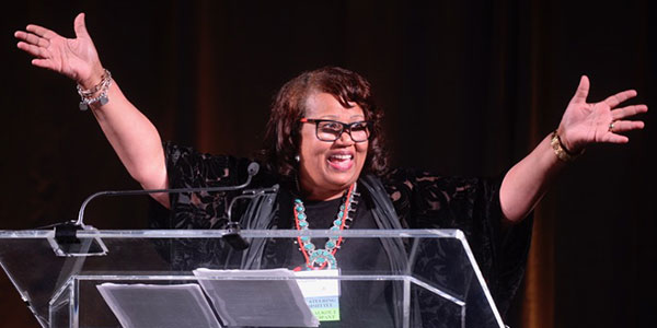 Sheryl (Grooms) Brissett Chapman '71 Speaking at the Black Alumni Reunion