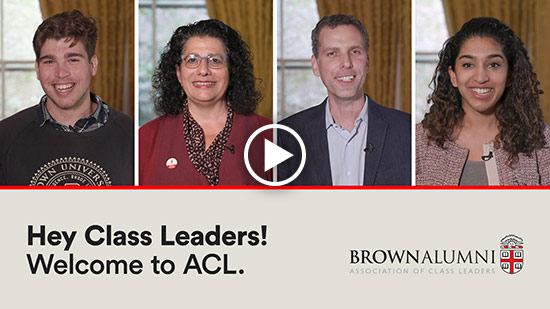 Welcome Class Leaders Video Still with Play Button