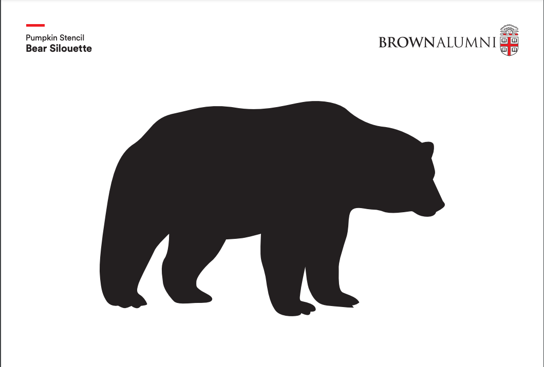 Brown bear Halloween stencil