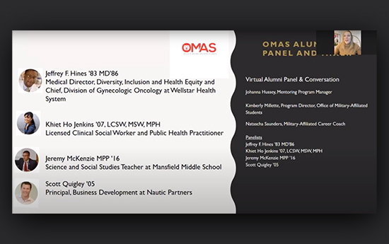 Screen capture of OMAS zoom presentation