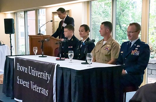 Members of the Veteran's Council sitting at a table.