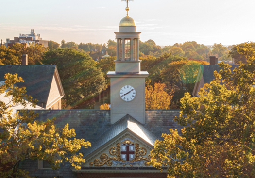 Sun shining over campus