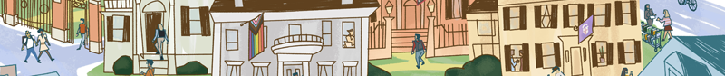 a narrow slice of the banner image illustration of buildings on Brown's campus