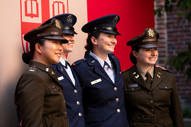 a group of smiling Class of 2024 ROTC graduates